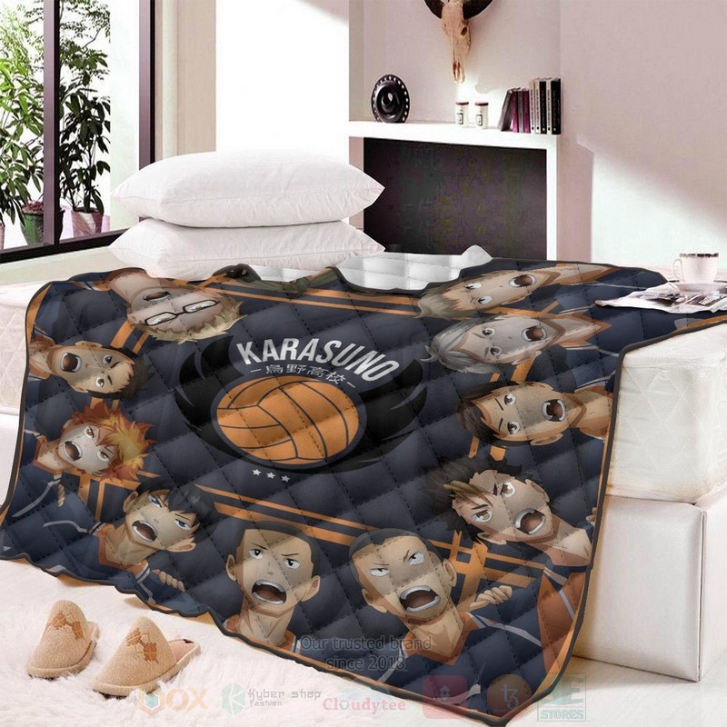 BEST Anime Karasuno Fly Quilted Fabric 5 Anime Karasuno Fly Quilt 1 2 3 4