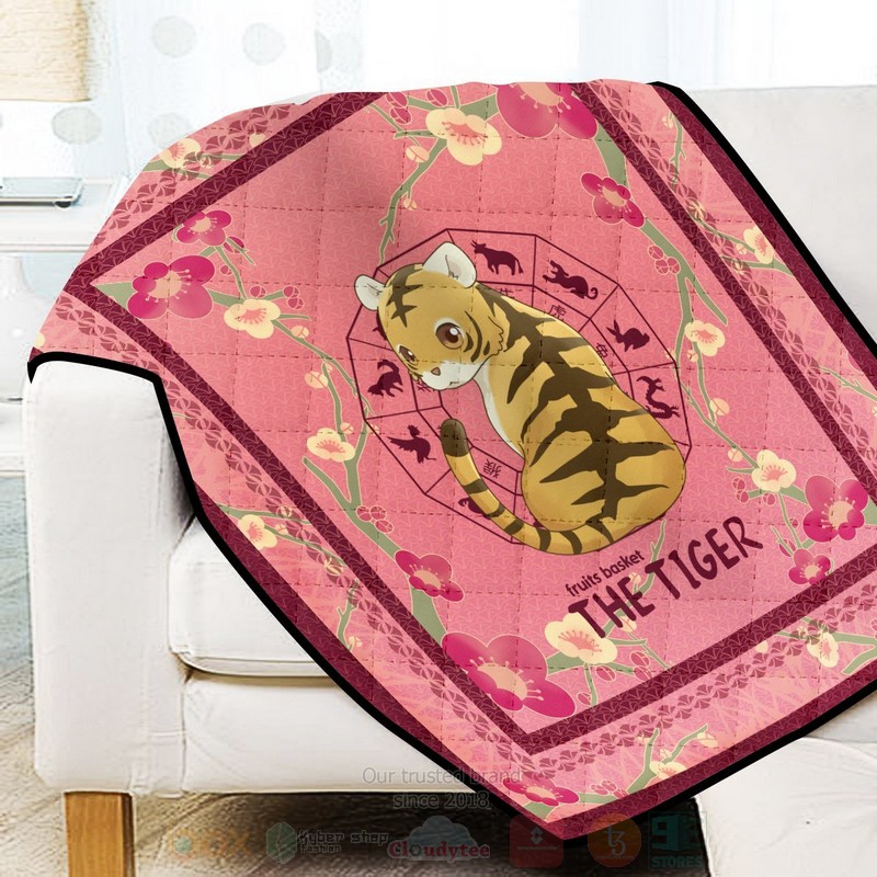 BEST Anime Kisa the Tiger Quilted Fabric 3 Anime Kisa the Tiger Quilt 1 2
