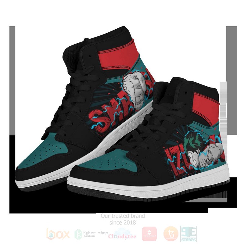 BEST Anime Midoriya Smash Air Jordan 1 Retro High 4 Anime Midoriya Smash Air Jordan High Top Shoes 1 2 3