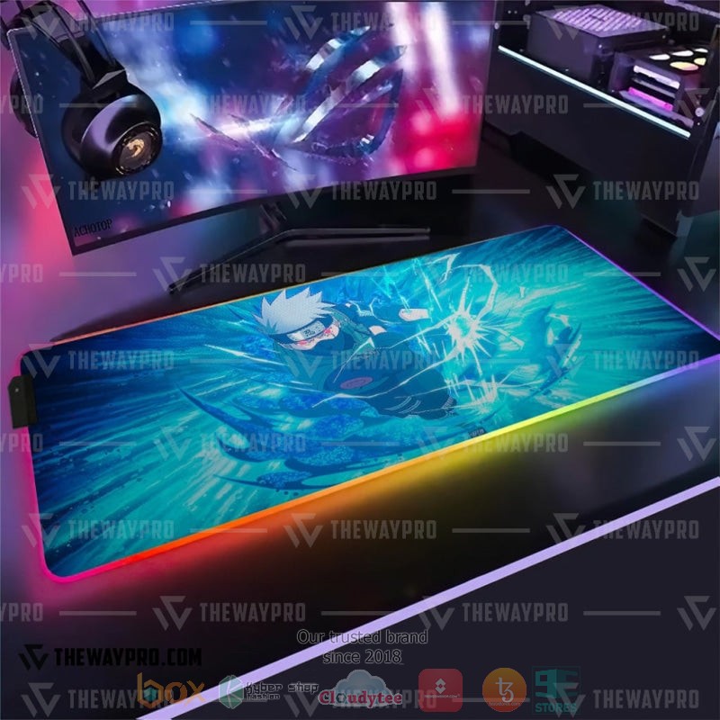 Anime Naruto Kakashi Chidori Led Mousepad