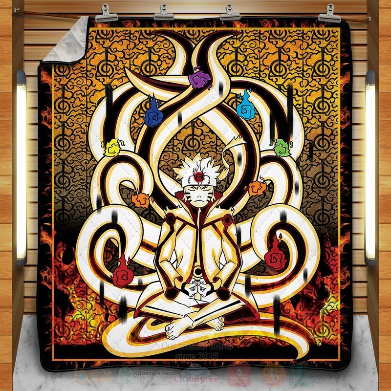 Anime Naruto Nine Tails Chakra Mode Quilt