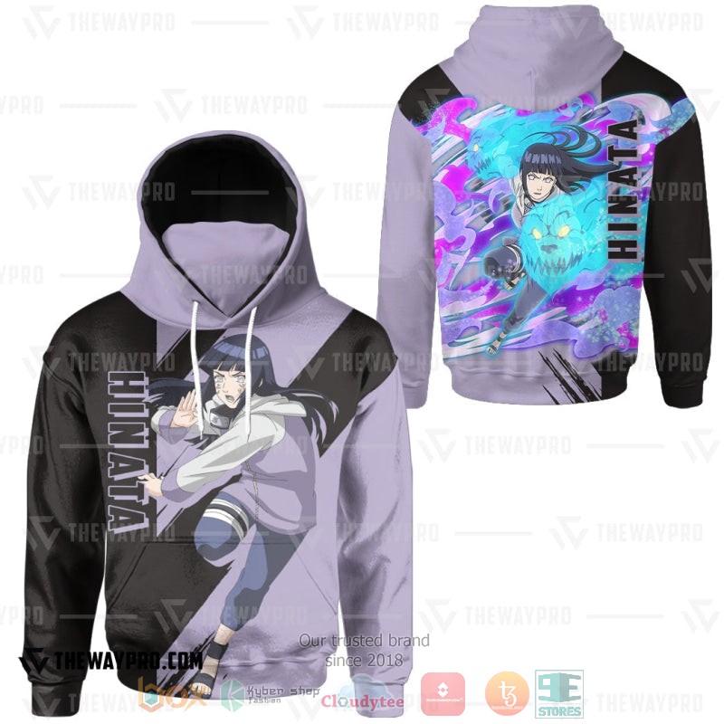 NEW Naruto Shippuden Hinata Hyuga Full Printed 3D Hoodie Mask 3 Anime Naruto Shippuden Hinata Hyuga Hoodie Mask 1 2