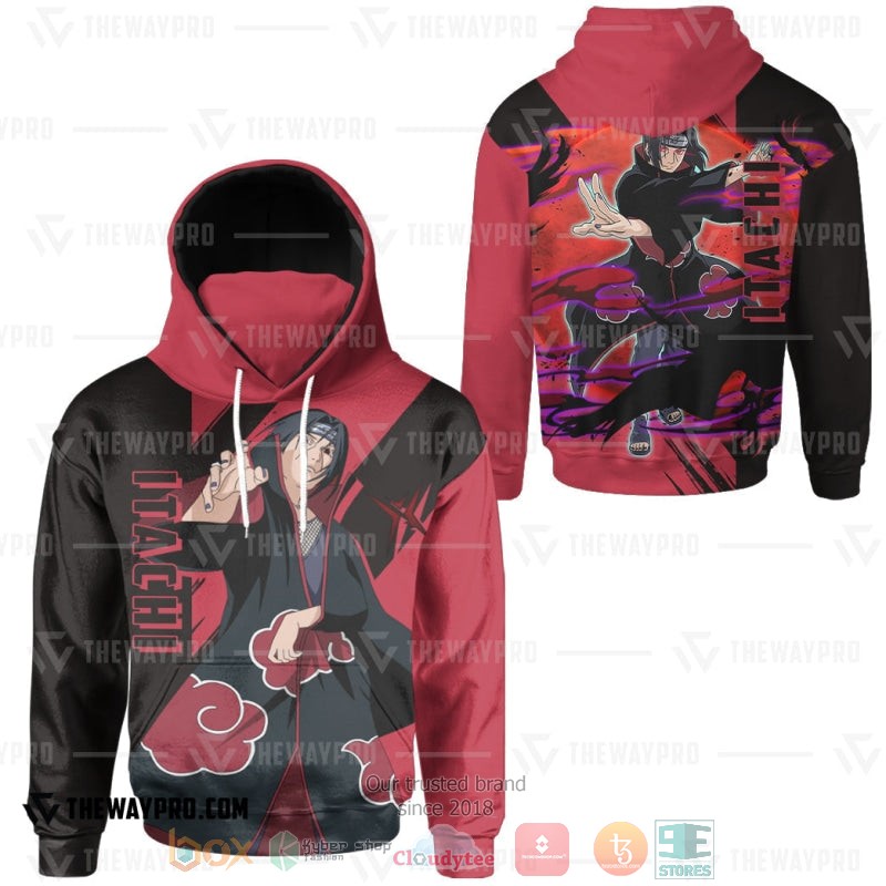 NEW Naruto Shippuden Uchiha Itachi Full Printed 3D Hoodie Mask 3 Anime Naruto Shippuden Uchiha Itachi Hoodie Mask 1 2