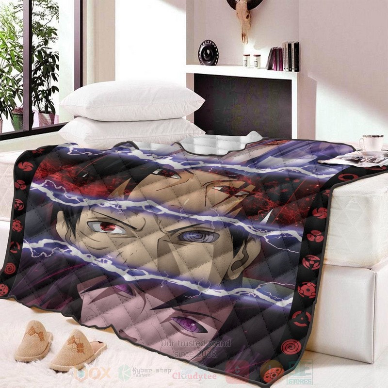 BEST Anime Naruto The Uchiha Quilted Fabric 5 Anime Naruto The Uchiha Quilt 1 2 3 4