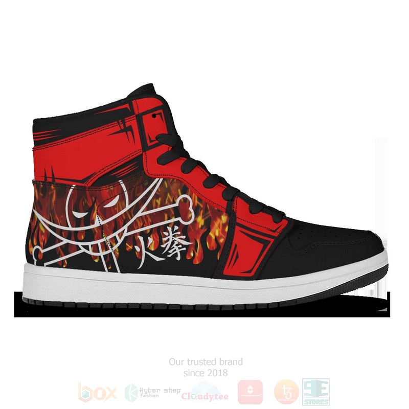 Anime One Piece Ace Air Jordan High Top Shoes 1