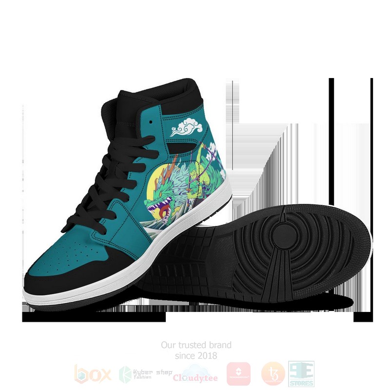 Anime One Piece Zoro Three Sword Air Jordan High Top Shoes 1 2 3 4