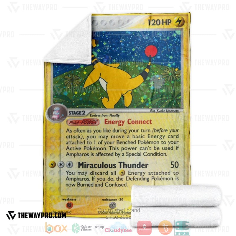 NEW Pokemon Ampharos Unseen Forces Blanket 4 Anime Pokemon Ampharos Unseen Forces Soft Blanket 1 2 3