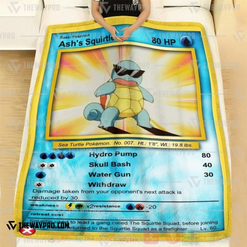 Anime Pokemon Ashs Squirtle Blanket 1