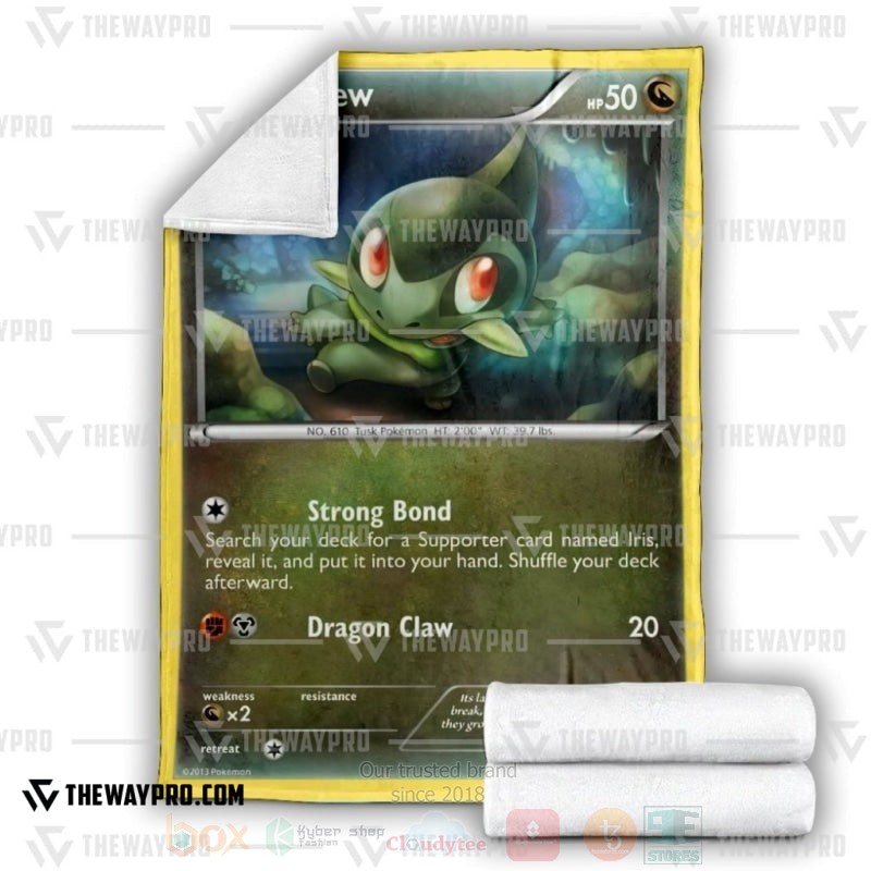 BEST Pokemon-Anime Axew Blanket Fleece 3 Anime Pokemon Axew Blanket 1 2