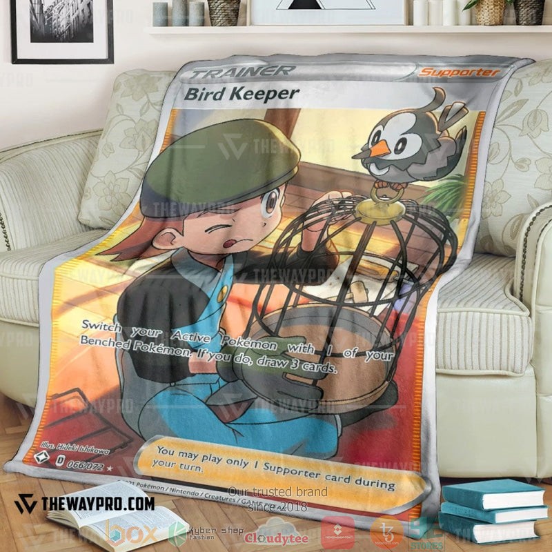 Anime Pokemon Bird Keeper Shining Fates Trainer Soft Blanket