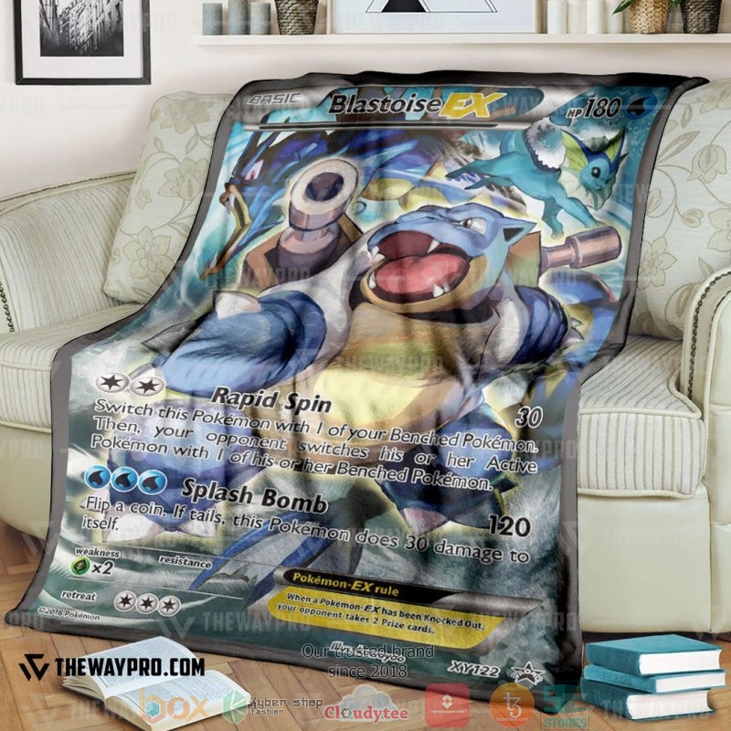 Anime Pokemon Blastoise EX XY Promos Soft Blanket