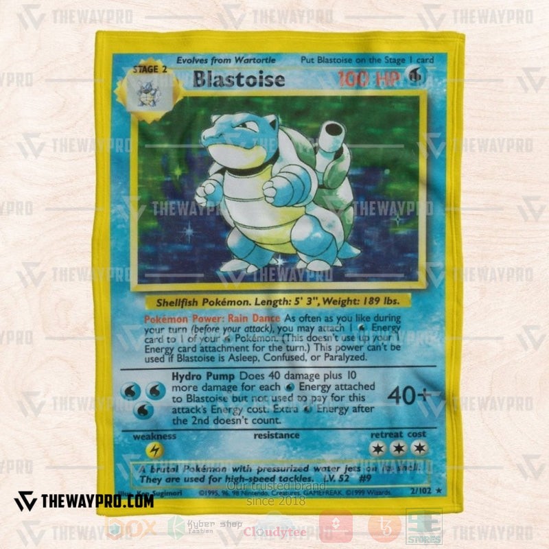 BEST Pokemon-Anime Blastoise Card Blanket Fleece 6 Anime Pokemon Blastoise Card Blanket 1 2 3 4 5