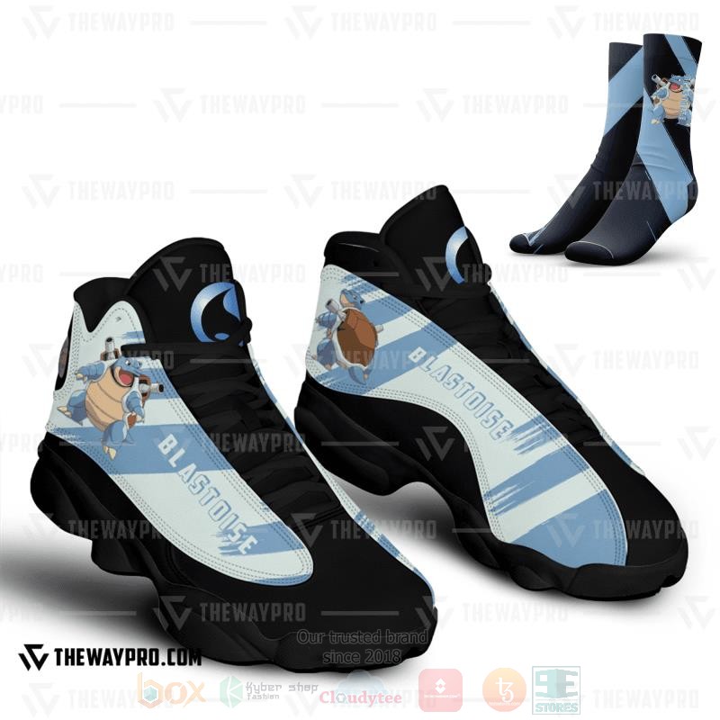 BEST Anime-Pokemon Blastoise Custom Air Jordan 13 Shoes Sneaker 3 Anime Pokemon Blastoise Custom Air Jordan 13 Shoes 1 2