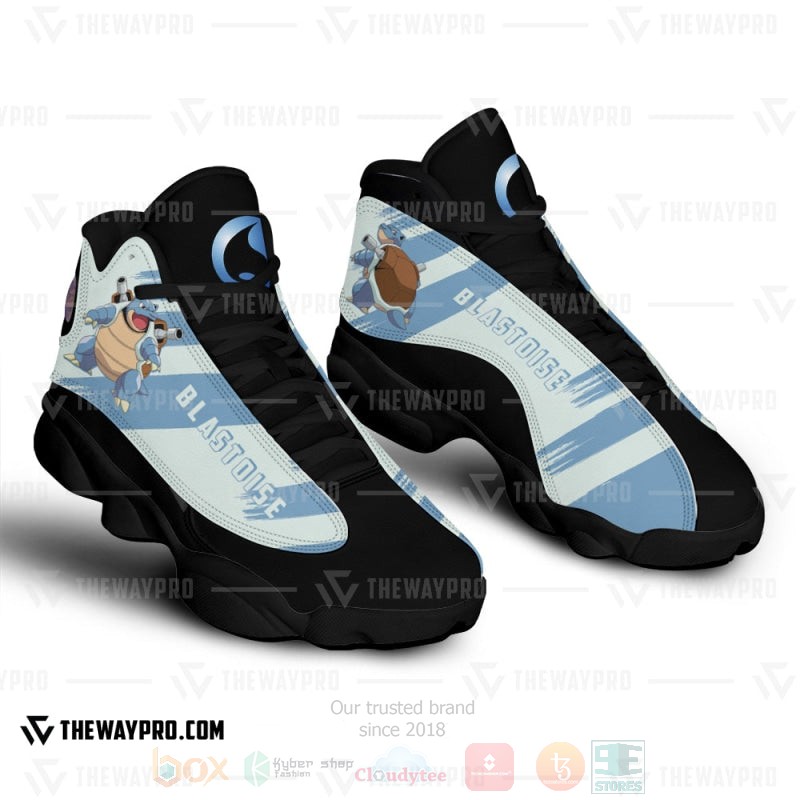 BEST Anime-Pokemon Blastoise Custom Air Jordan 13 Shoes Sneaker 4 Anime Pokemon Blastoise Custom Air Jordan 13 Shoes 1 2 3