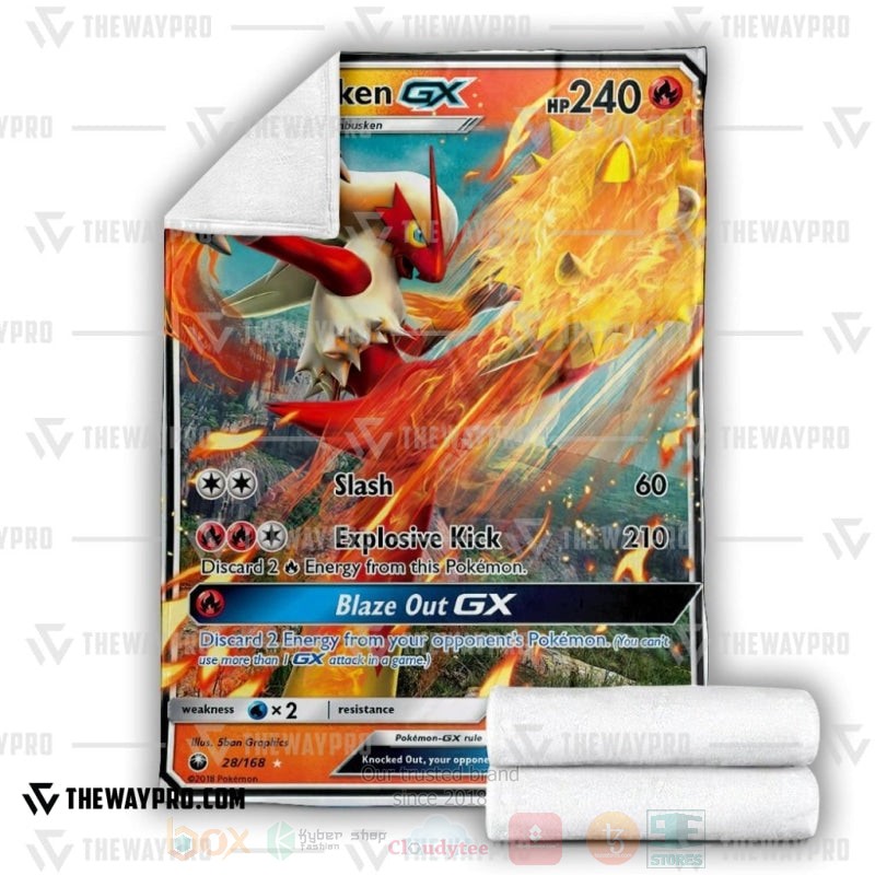 BEST Pokemon-Anime Blaziken GX Blanket Fleece 3 Anime Pokemon Blaziken GX Blanket 1 2