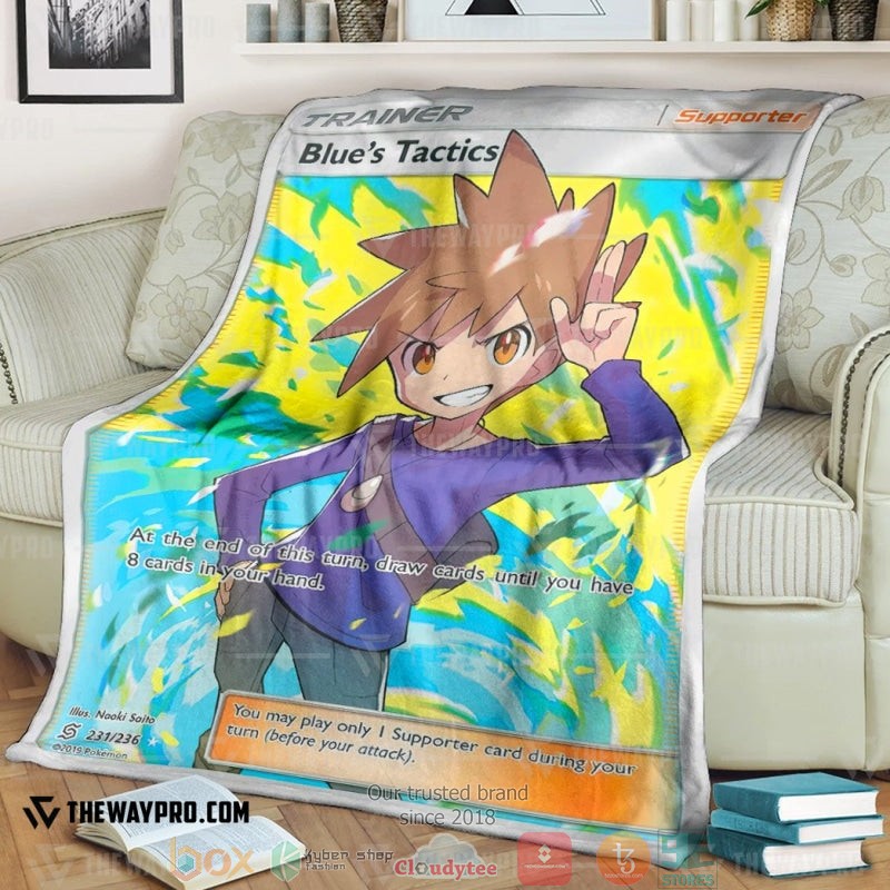 Anime Pokemon Blues Tactics Trainer Soft Blanket