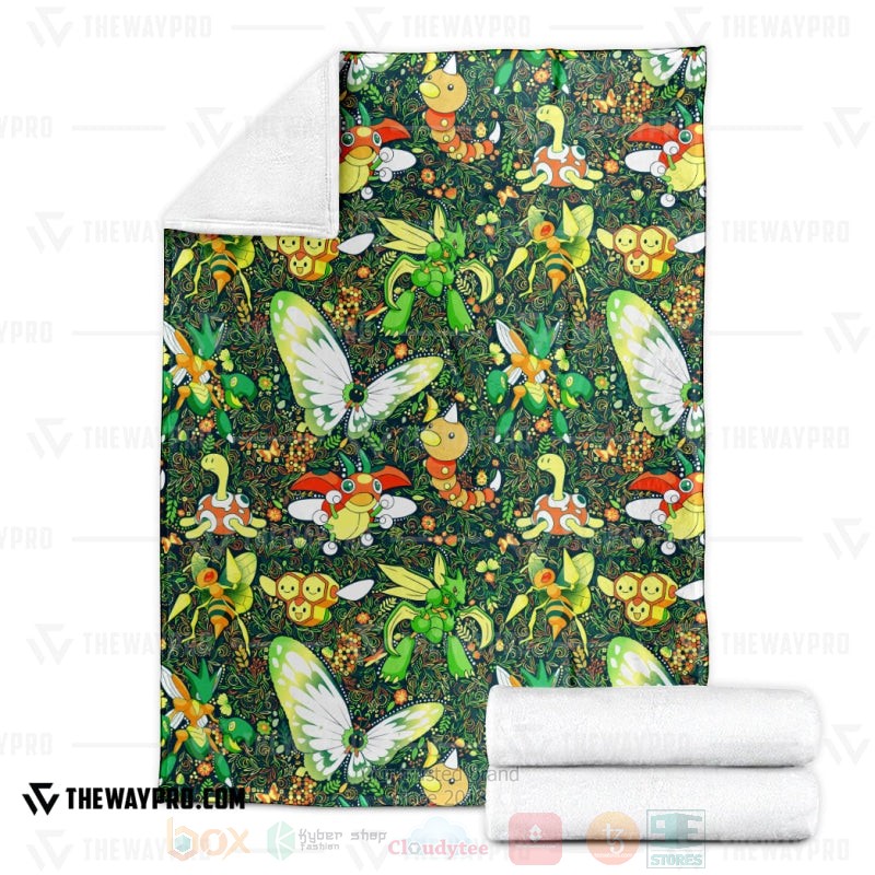 BEST Pokemon-Anime Bug Seamless Blanket Fleece 3 Anime Pokemon Bug Seamless Blanket 1 2