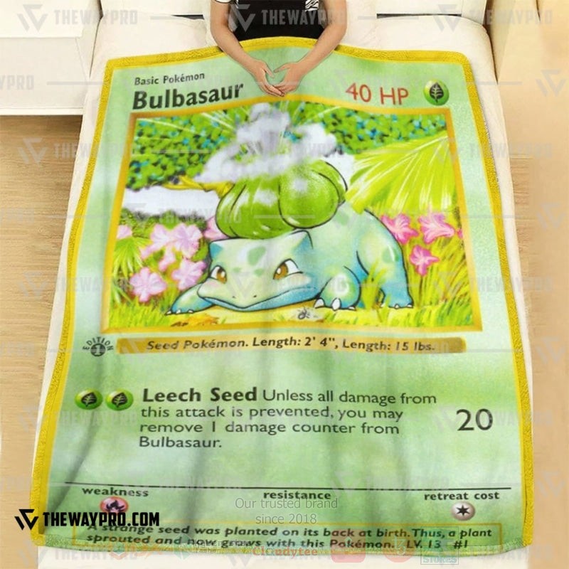 Anime Pokemon Bulbasaur 1st Edition Blanket 1