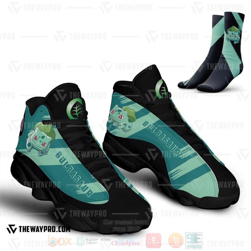 BEST Anime-Pokemon Bulbasaur Custom Air Jordan 13 Shoes Sneaker 3 Anime Pokemon Bulbasaur Custom Air Jordan 13 Shoes 1 2