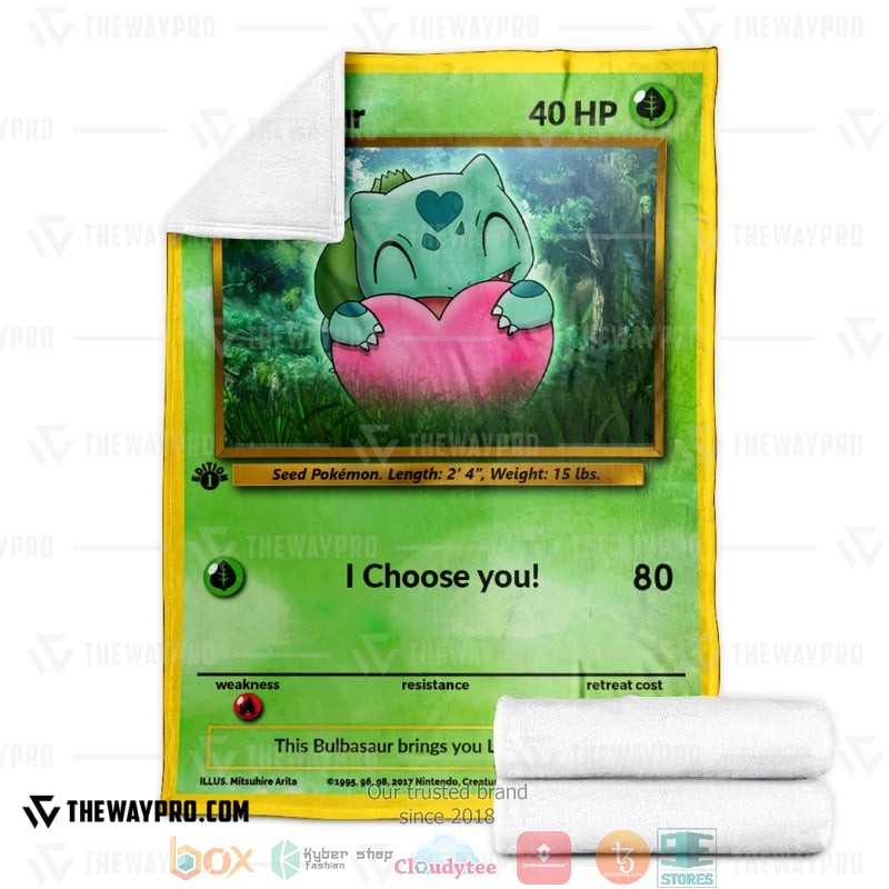 NEW Pokemon Bulbasaur I Choose You Blanket 4 Anime Pokemon Bulbasaur I Choose You Soft Blanket 1 2 3
