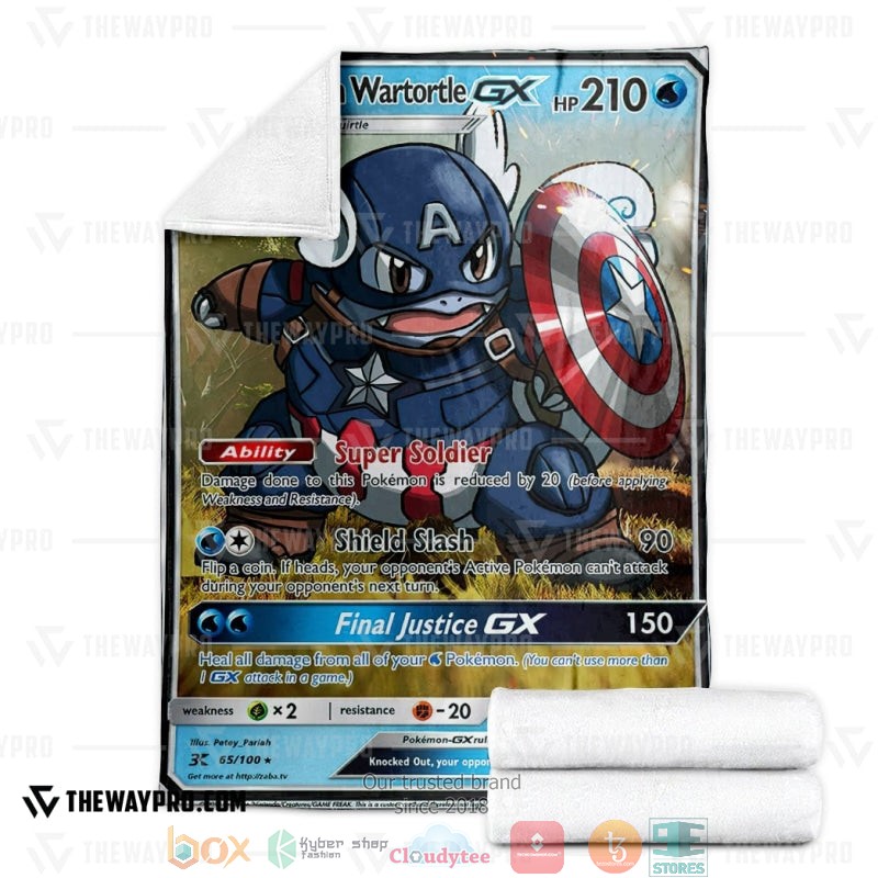 NEW Pokemon Card Captain Wartortle Gx Blanket 4 Anime Pokemon Card Captain Wartortle Gx Soft Blanket 1 2 3