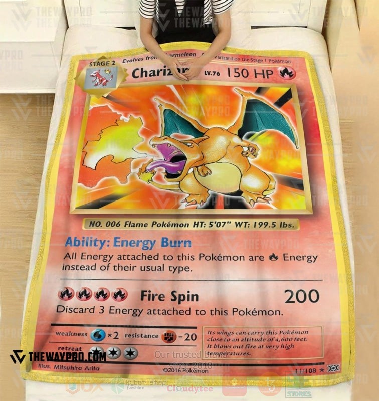 Anime Pokemon Charizard Evolutions Blanket 1