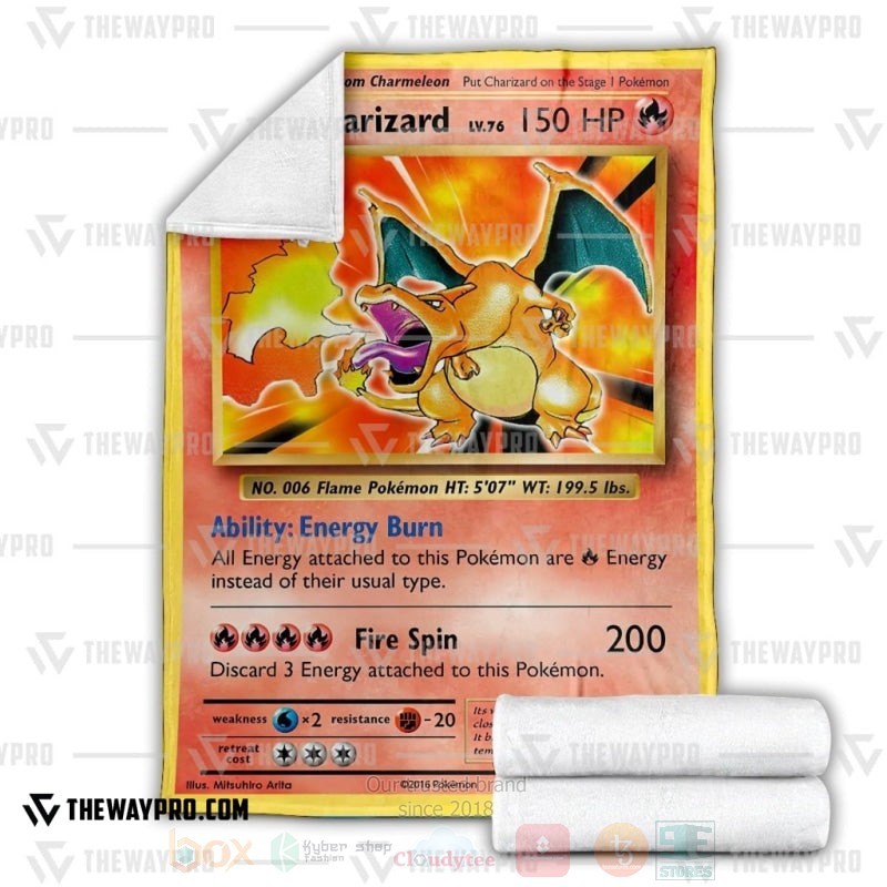 BEST Pokemon-Anime Charizard Evolutions Blanket Fleece 3 Anime Pokemon Charizard Evolutions Blanket 1 2