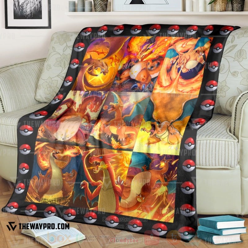 Anime Pokemon Charizard Poke Ball Blanket