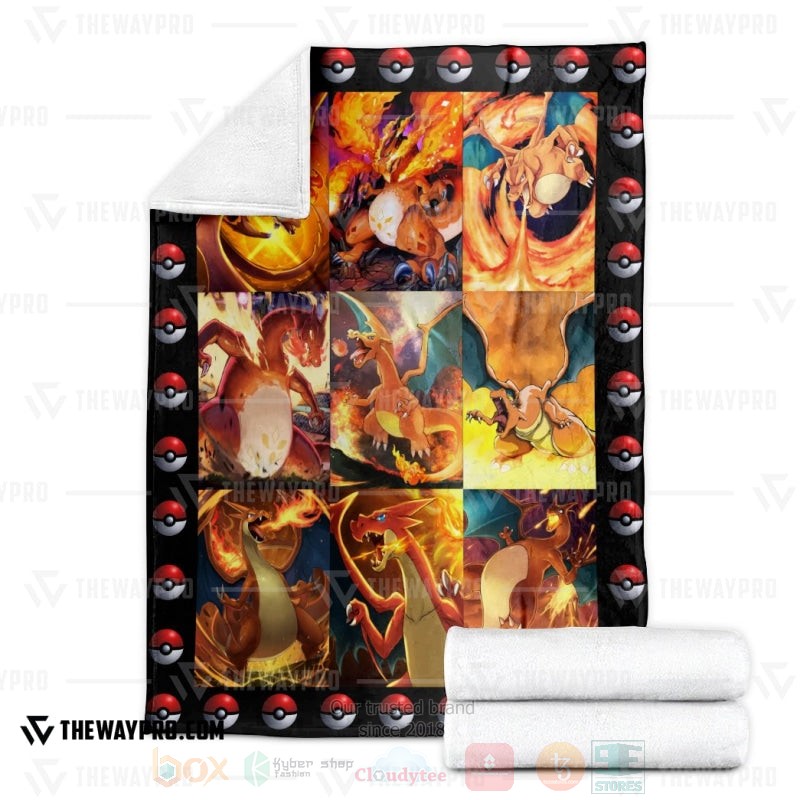 BEST Pokemon-Anime Charizard Poke Ball Blanket Fleece 3 Anime Pokemon Charizard Poke Ball Blanket 1 2