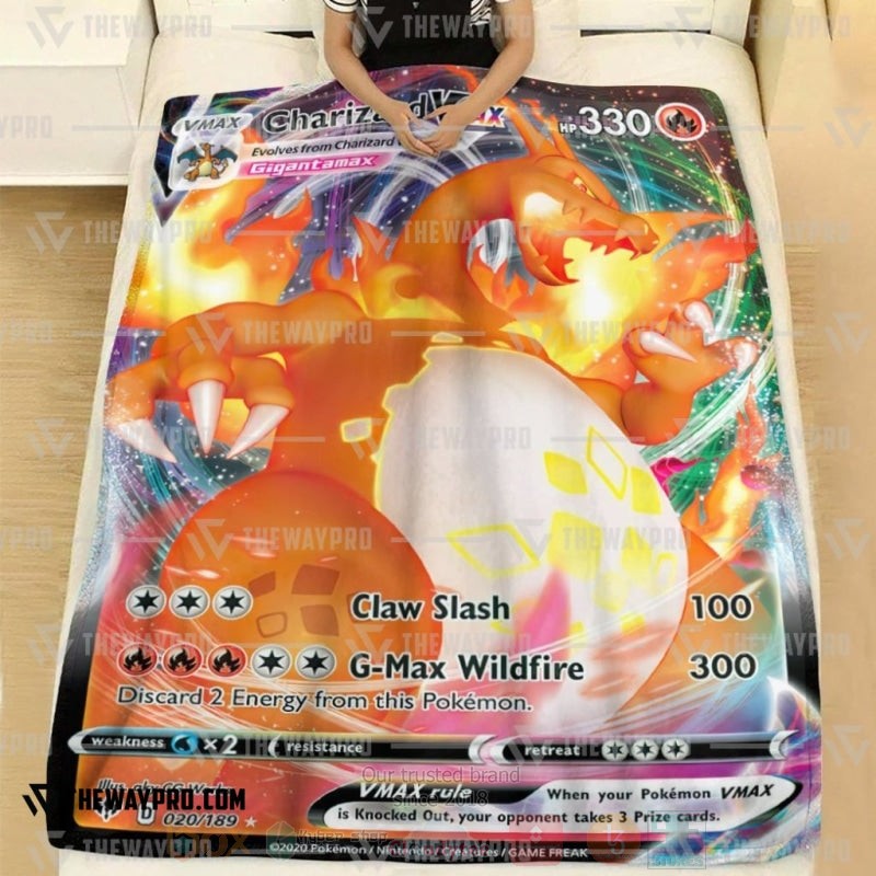 Anime Pokemon Charizard VMAX Darkness Ablaze Blanket 1