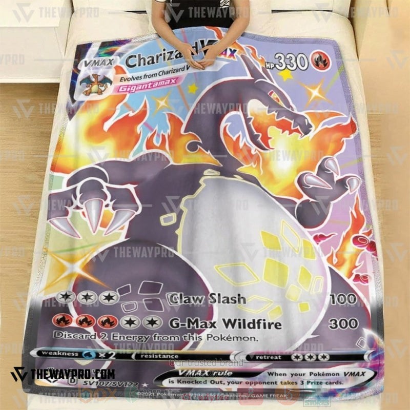 Anime Pokemon Charizard VMAX Shining Fates Blanket 1