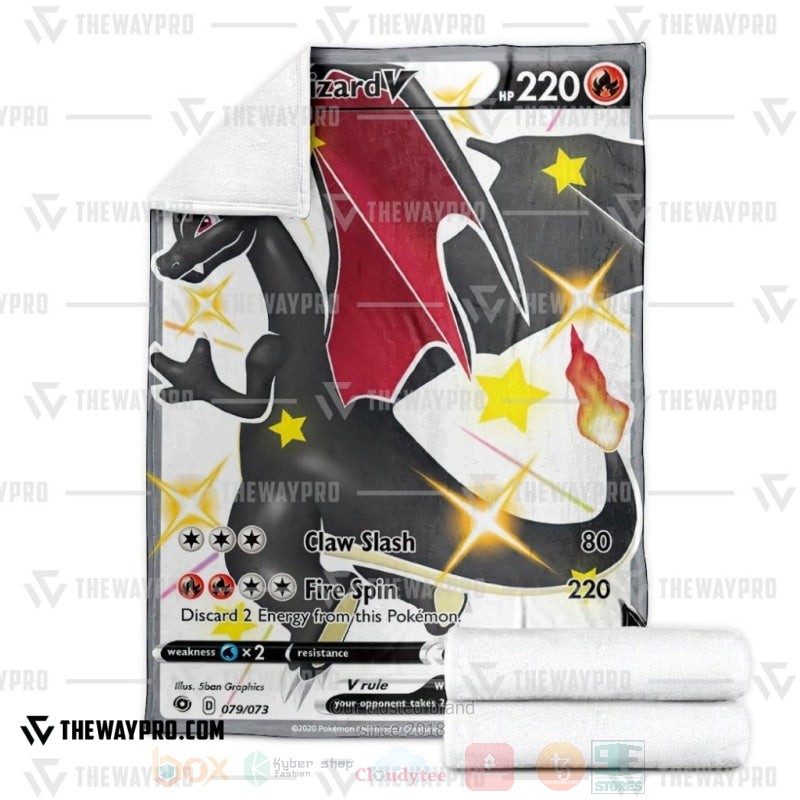 BEST Pokemon-Anime Charizard V Blanket Fleece 3 Anime Pokemon Charizard V Blanket 1 2