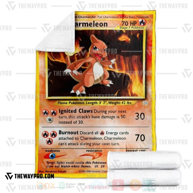 BEST Pokemon-Anime Charmeleon Blanket Fleece 3 Anime Pokemon Charmeleon Blanket 1 2