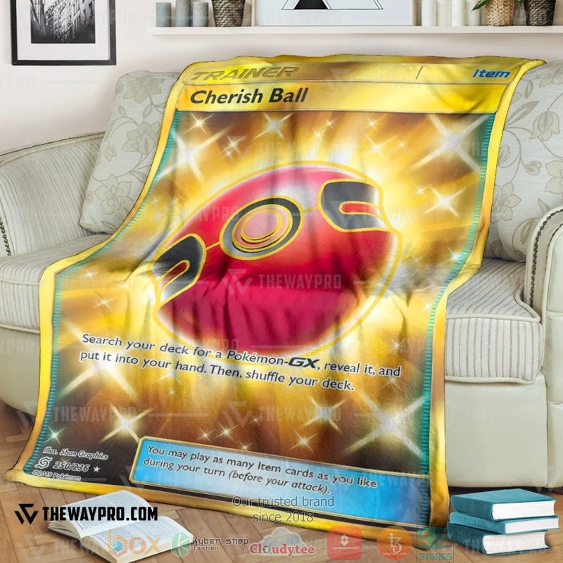 NEW Pokemon Cherish Ball Trainer Blanket 1 Anime Pokemon Cherish Ball Trainer Soft Blanket