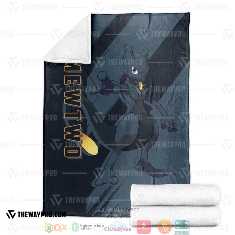 NEW Pokemon Dark Mewtwo Blanket 3 Anime Pokemon Dark Mewtwo Soft Blanket 1 2