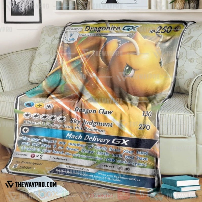 Anime Pokemon Dragonite GX Blanket