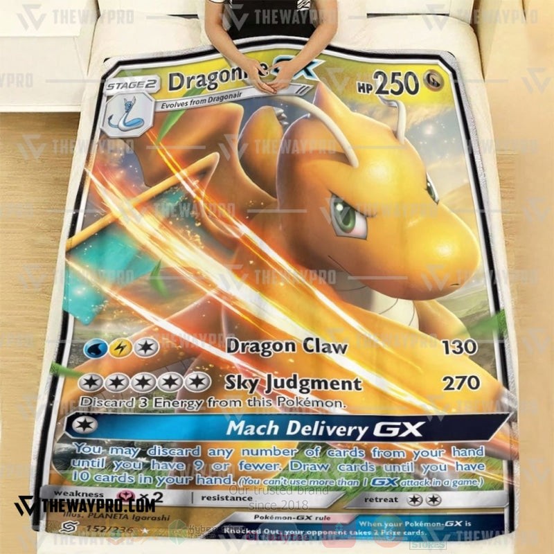 Anime Pokemon Dragonite GX Blanket 1