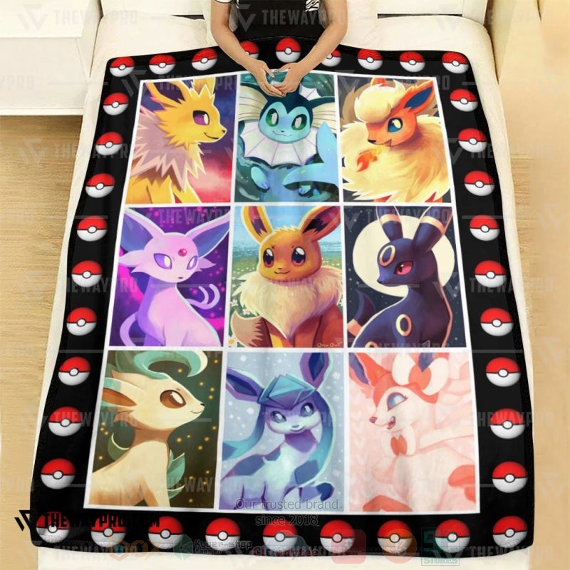Anime Pokemon Eevee Evolution Blanket 1