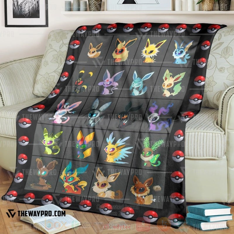Anime Pokemon Eevee Evolution Form Blanket