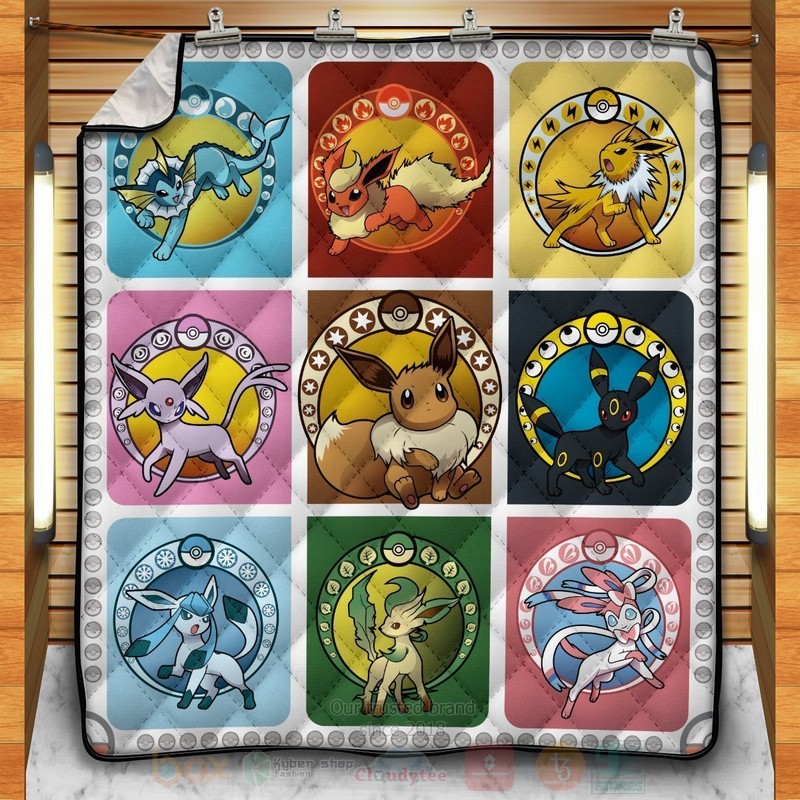 Anime Pokemon Eeveelutions Quilt