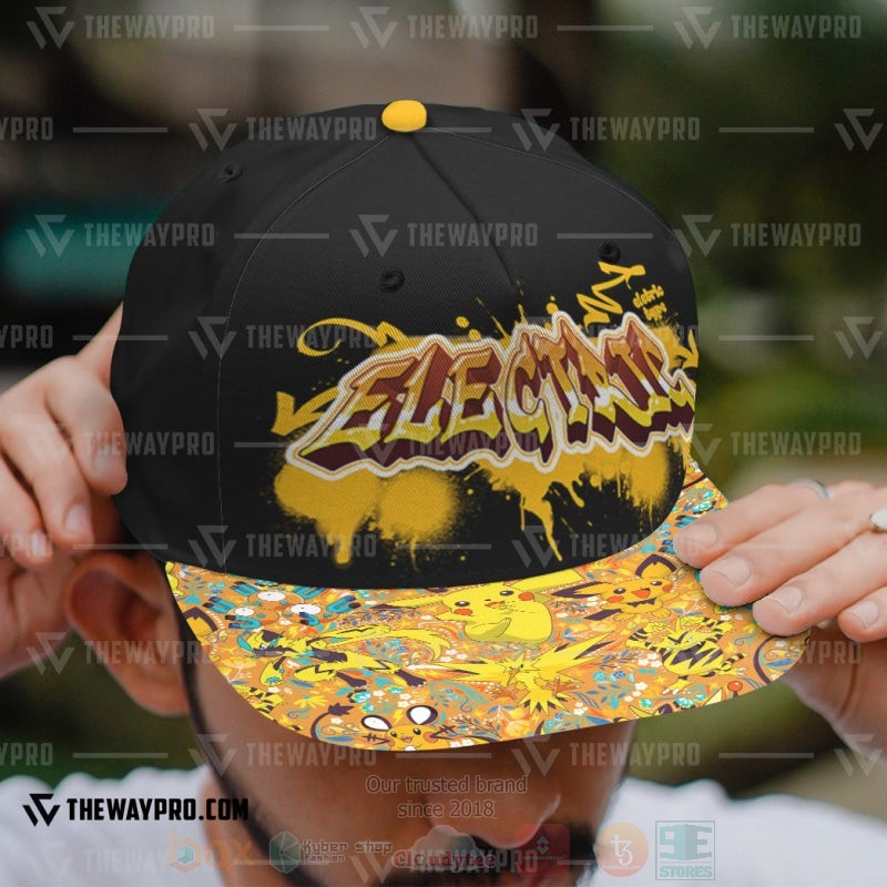 Anime Pokemon Electric Type Pattern Graffiti Text Custom Baseball Cap 1 2