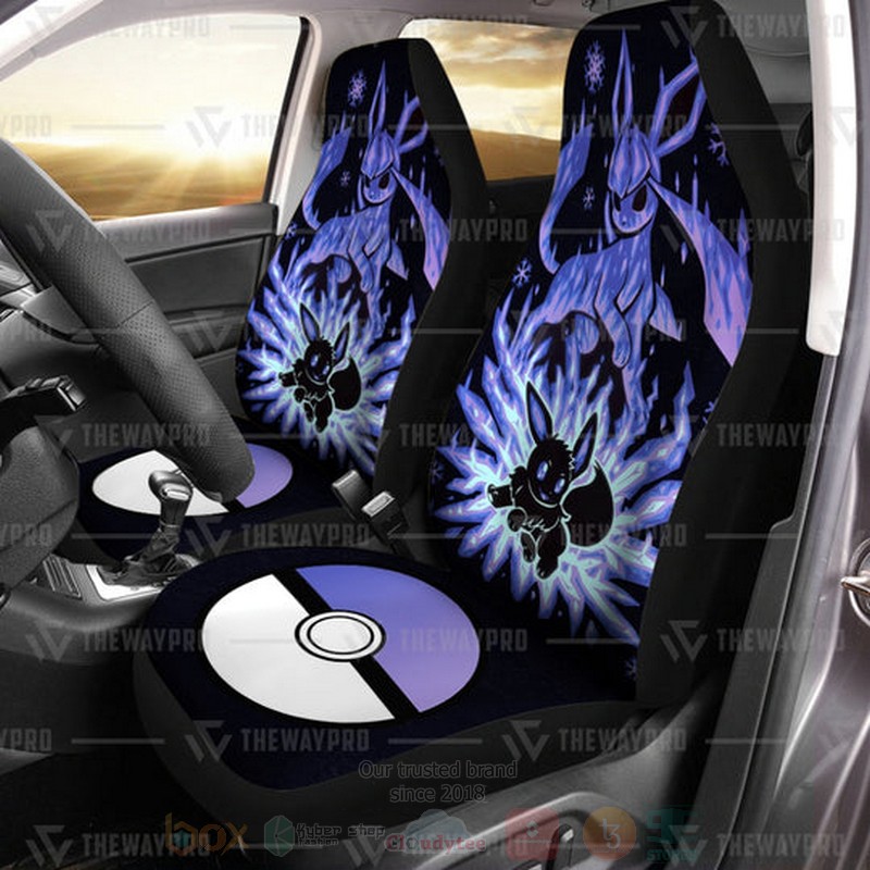 Anime Pokemon Evolve Glaceon Car Seat Cover