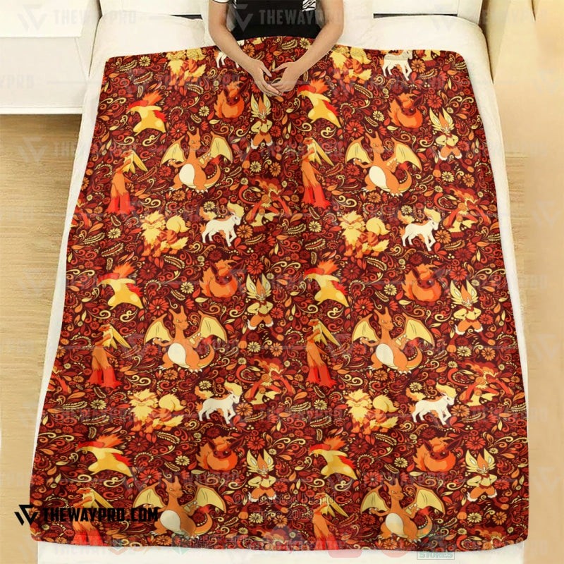 Anime Pokemon Fire Seamless Blanket 1