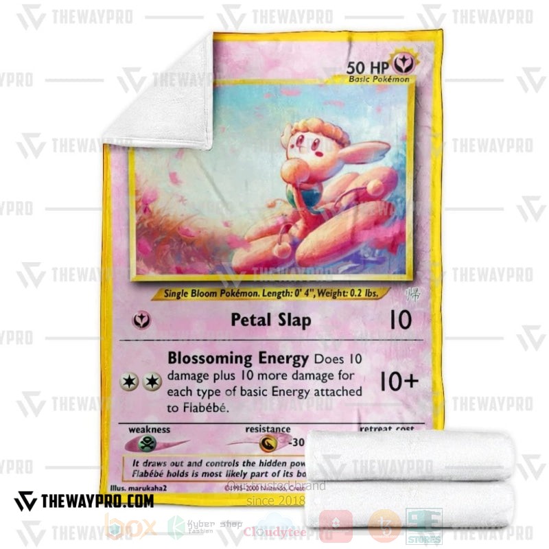 BEST Pokemon-Anime Flabébé Blanket Fleece 3 Anime Pokemon Flabebe Blanket 1 2