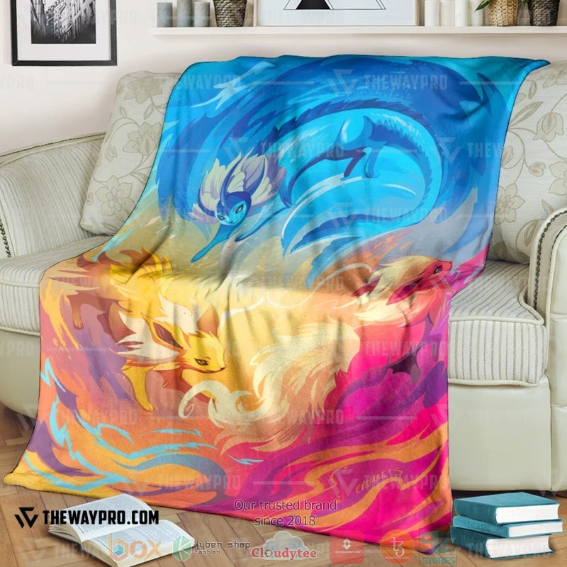 Anime Pokemon Flareon Soft Blanket