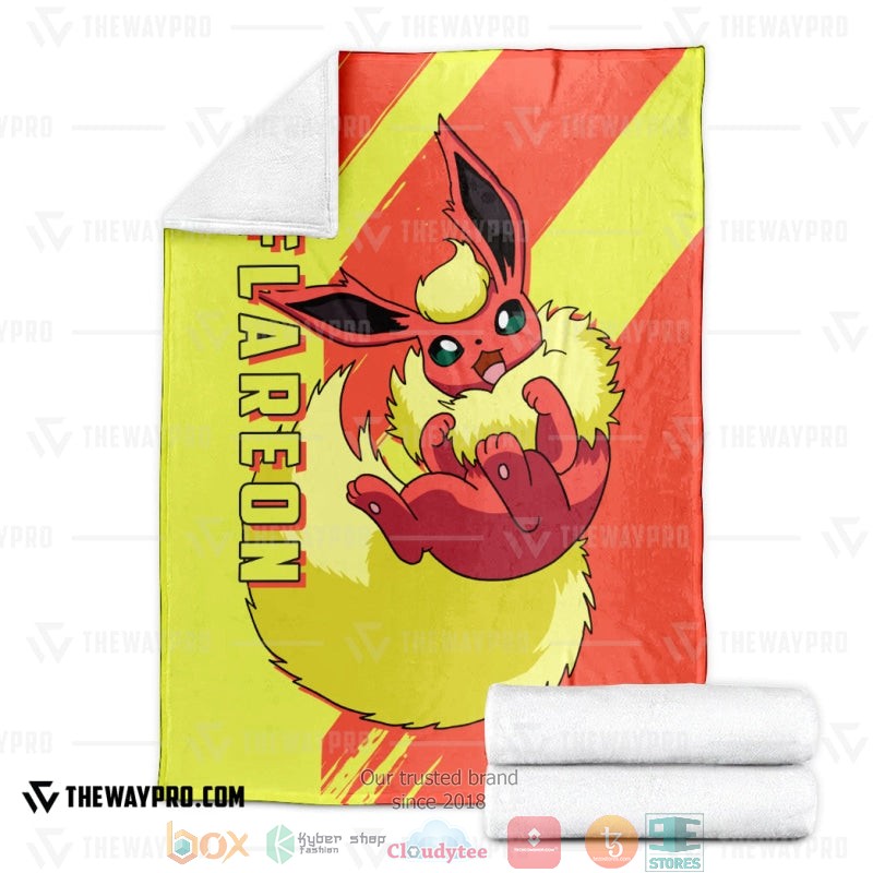 NEW Pokemon Flareon red yellow Blanket 3 Anime Pokemon Flareon red yellow Soft Blanket 1 2