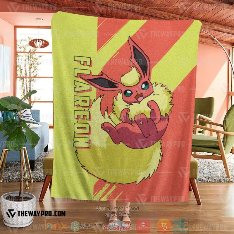 NEW Pokemon Flareon red yellow Blanket 4 Anime Pokemon Flareon red yellow Soft Blanket 1 2 3