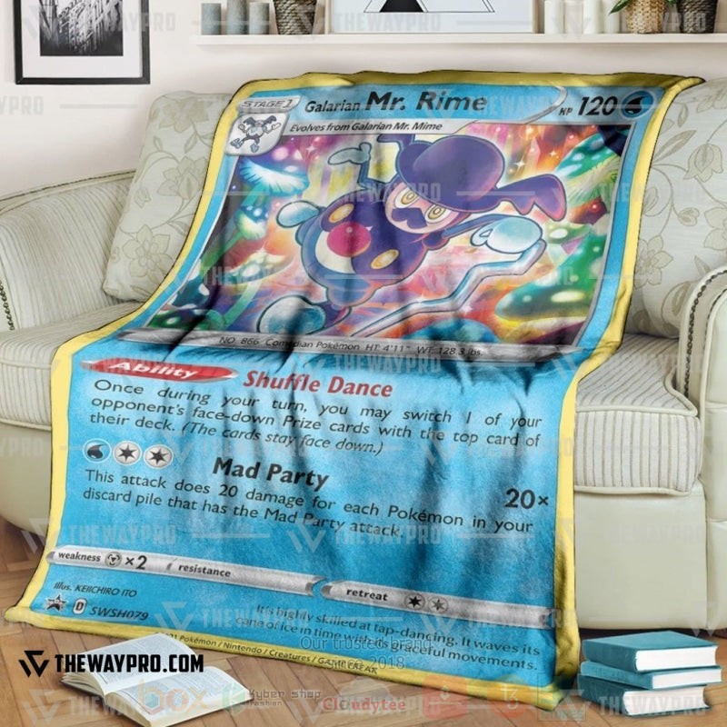 Anime Pokemon Galarian Mr Rime Sword and Shield Promos Blanket