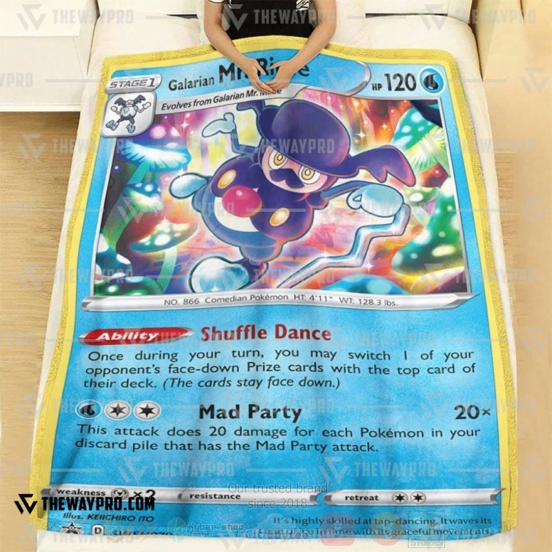 Anime Pokemon Galarian Mr Rime Sword and Shield Promos Blanket 1