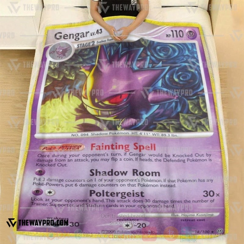 Anime Pokemon Gengar Stormfront Blanket 1